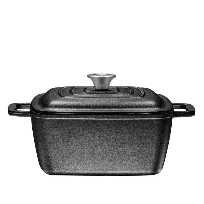 Bruntmor 3.8 Quarts qt. NonStick Enameled Cast Iron Square Dutch Oven